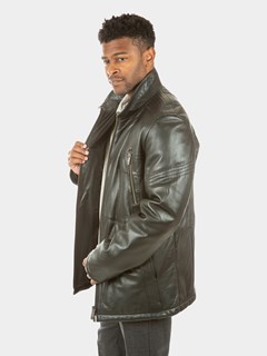Man's Black Leather Jacket
