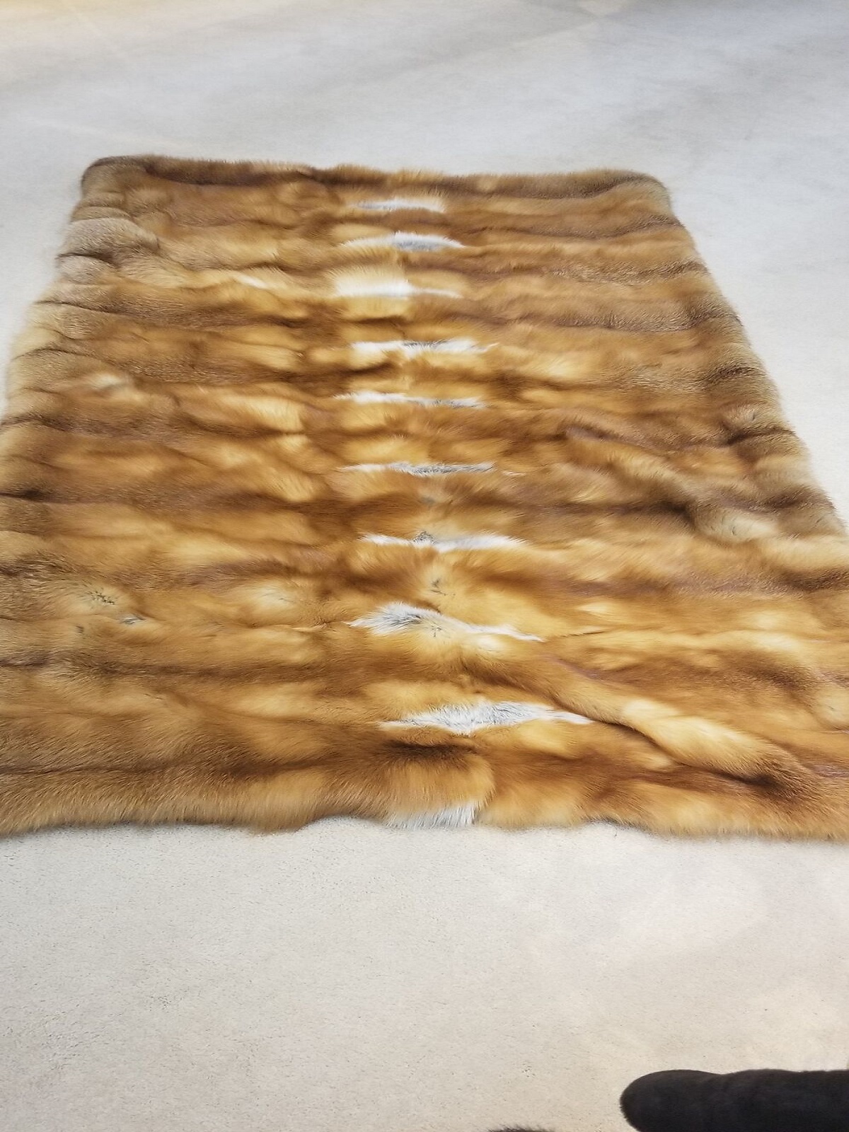 Natural Red Fox Fur Blanket