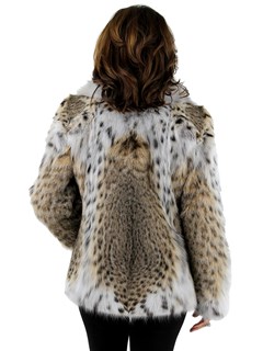 Woman's Natural Cat Lynx Fur Jacket