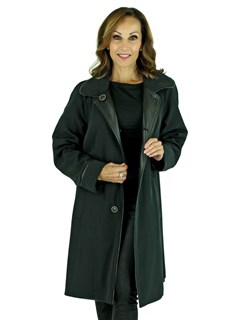 Woman's Black Leather Stroller Reversible to Black Fabric