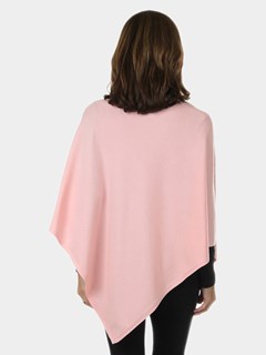 Woman's Pink Knit Fashion Poncho