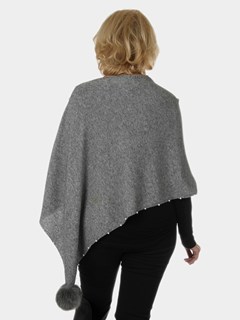 Woman's Grey Fashion Knit Poncho
