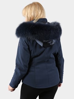 Woman's M. Miller Navy Ski Jacket with Detachable Hood