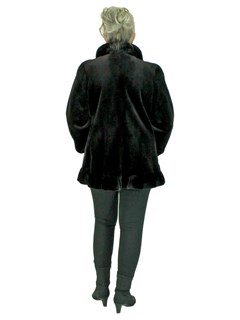 Woman's Black Sheared Mink Fur Jacket