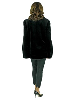 Woman's Black Sheared Mink Fur Jacket