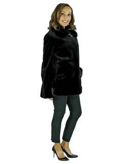 Woman's Black Sheared Mink Fur Jacket