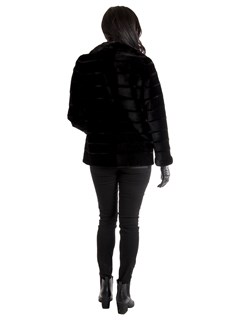 Women's Black Sheared Mink Fur Jacket