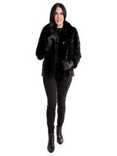 Women's Black Sheared Mink Fur Jacket