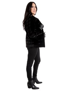 Women's Black Sheared Mink Fur Jacket