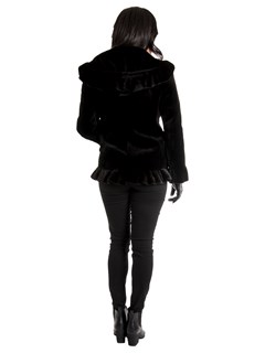 Women's Black Sheared Mink Fur Jacket
