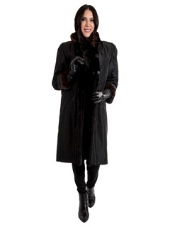 Women's Black Sheared Mink Fur Coat