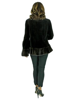 Woman's Dark Brown Sheared Mink Fur Jacket