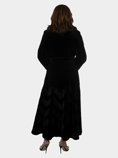 Woman's Black Sheared Mink Fur Coat