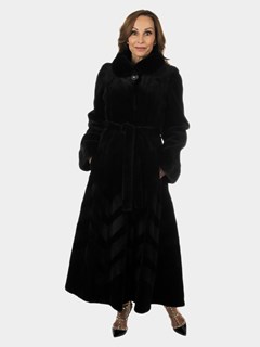 Woman's Black Sheared Mink Fur Coat