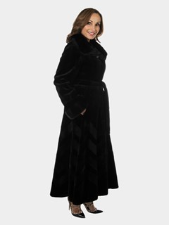 Woman's Black Sheared Mink Fur Coat