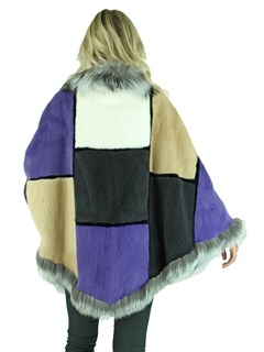 Woman's Multicolored Mink Fur Cape