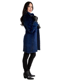 Women's Blue Mink Fur Stroller; Reversible to Wool