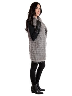 Women's Dyed Finnish Raccoon Fur Vest; Reversible to Down