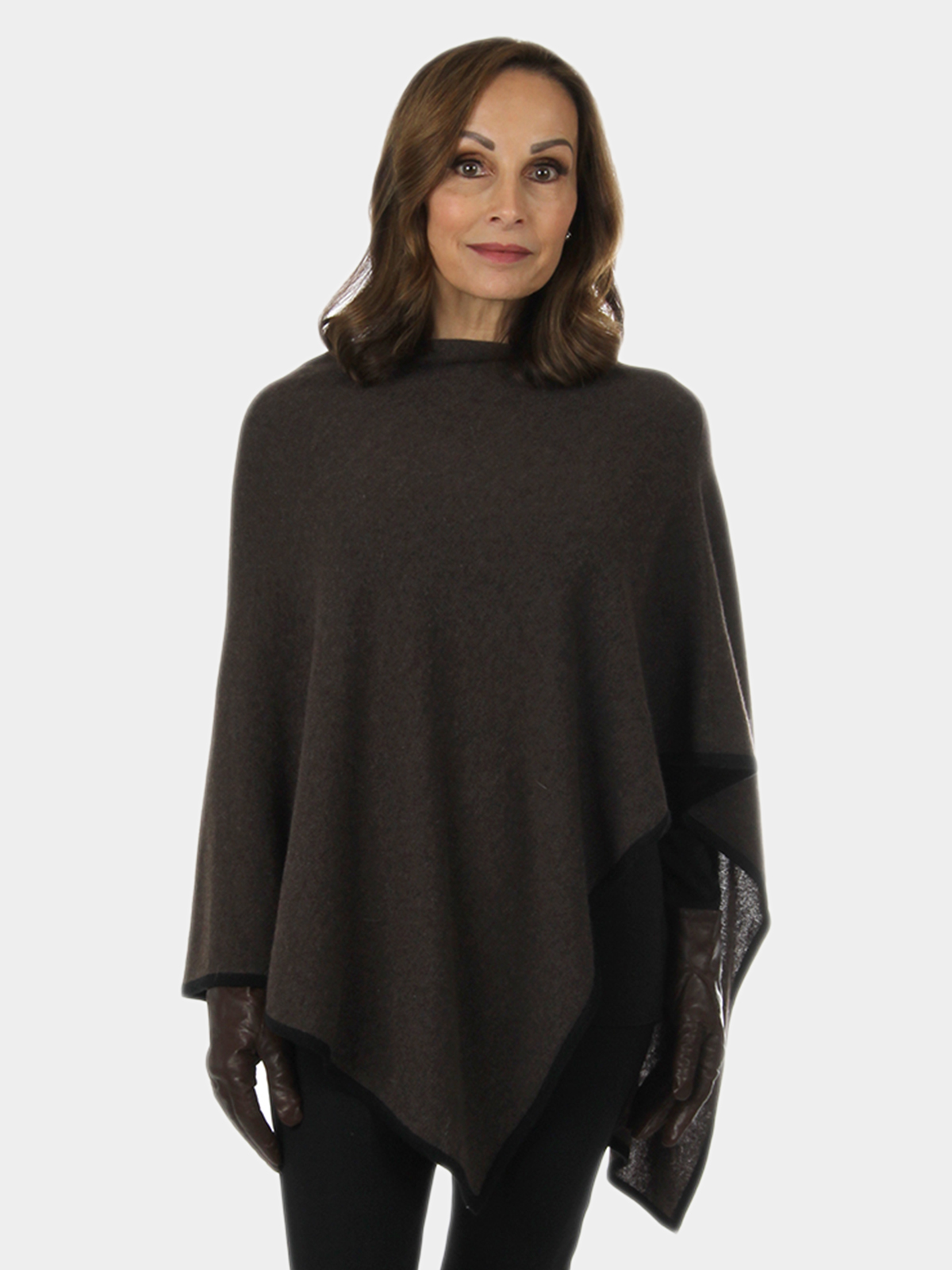 Woman's Café / Black Cashmere Poncho