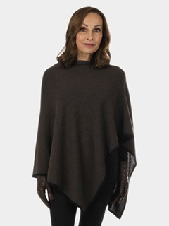 Woman's Café / Black Cashmere Poncho