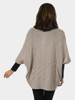 Woman's Beige Cashmere Cowl Neck Pullover