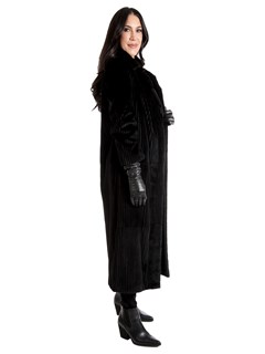 Women's Black Sheared Mink Fur Coat