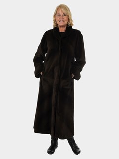 Woman's Medium Brown Sheared Mink Fur Coat
