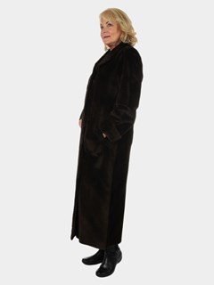 Woman's Medium Brown Sheared Mink Fur Coat