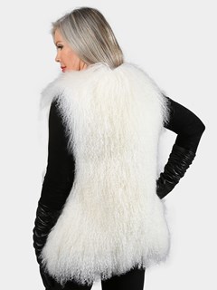 Woman's White Tibetan Lamb Fur Vest