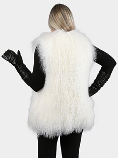 Woman's White Tibetan Lamb Fur Vest