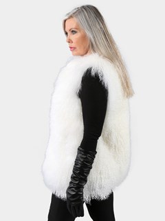 Woman's White Tibetan Lamb Fur Vest