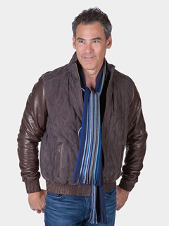 Man's Brownstone Suede/Leather Jacket