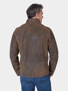 Man's Vintage Brown Shearling Lamb Jacket