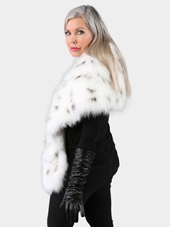 Woman's White and Black Fox Fur Stole