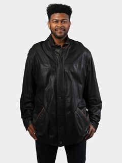 Man's Black Lambskin Leather Jacket