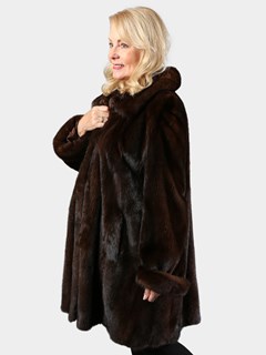 Woman's Plus Size Mahogany Female Mink Fur Stroller