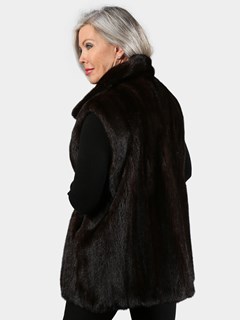 Woman's Mahogany Mink Fur Reversible Vest
