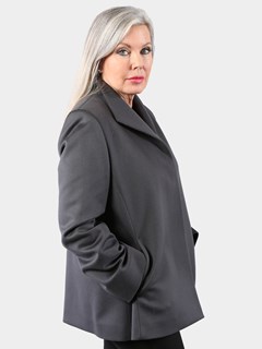 Woman's Dark Gray Loro Piana Cashmere Wool Jacket