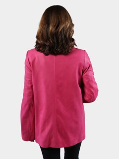 Woman's Fuchsia Leather Jacket