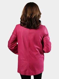 Woman's Fuchsia Leather Jacket