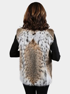 Woman's Natural Cat Lynx Fur Vest