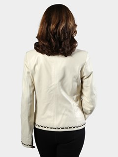 Woman's Ice Lambskin and Suede Leather Jacket