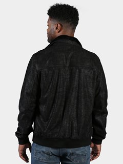 Man's Black Eclipse / Suede Shearling Jacket