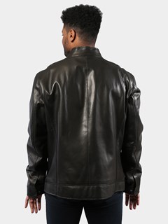 Man's Black Lambskin Leather Jacket