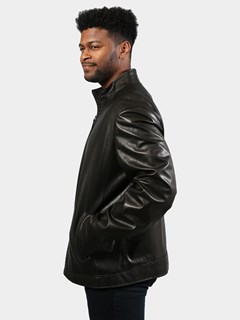 Man's Black Lambskin Leather Jacket