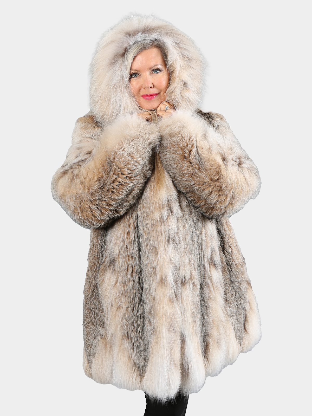 Woman's Natural Canadian Lynx Fur Parka
