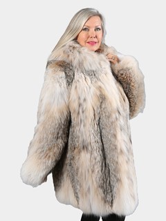 Woman's Natural Canadian Lynx Fur Parka