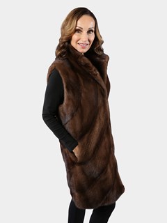 Woman's Brown Mink Fur Vest