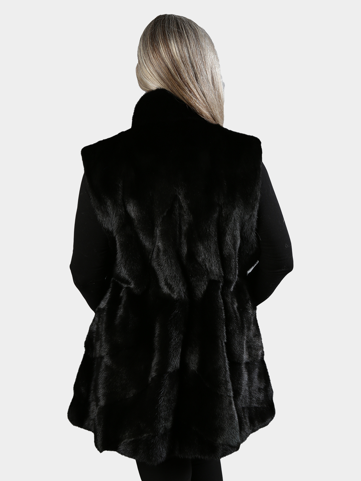 Black Mink Fur Vest Women's Fur Vest Day Furs