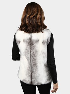 Woman's Black Cross Mink Fur Vest
